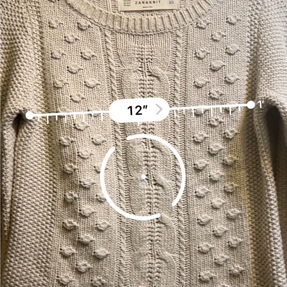 ZARA Women's Gray Knit Pullover Sweater Size M Long Sleeve Casual - Picture 8 of 8